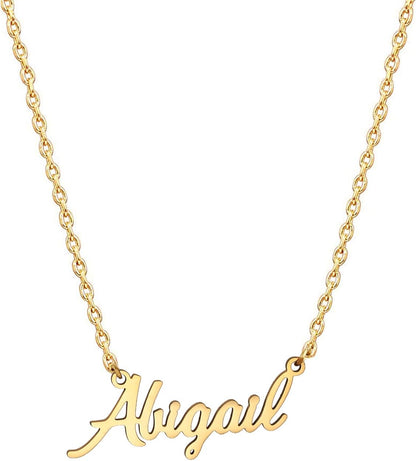 18K Gold Plated Stainless Steel Name Necklace Personalized Custom Name Necklace Customized Nameplate Necklace for Women