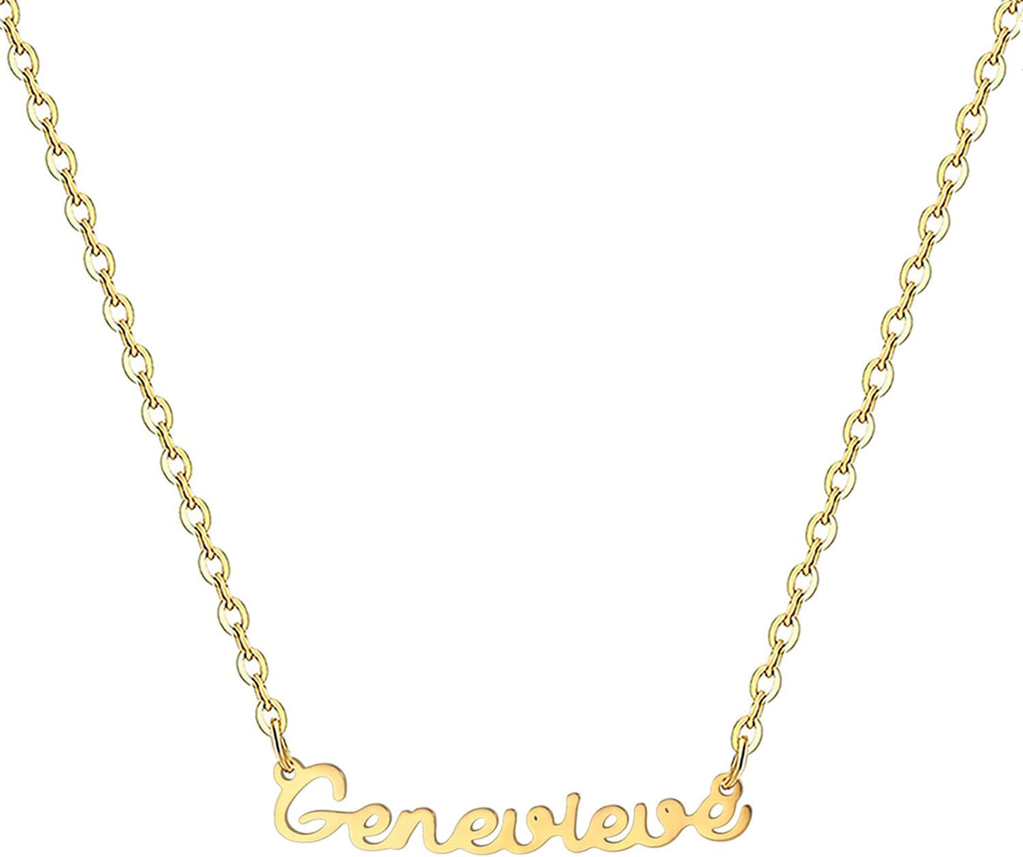 18K Gold Plated Stainless Steel Name Necklace Personalized Custom Name Necklace Customized Nameplate Necklace for Women
