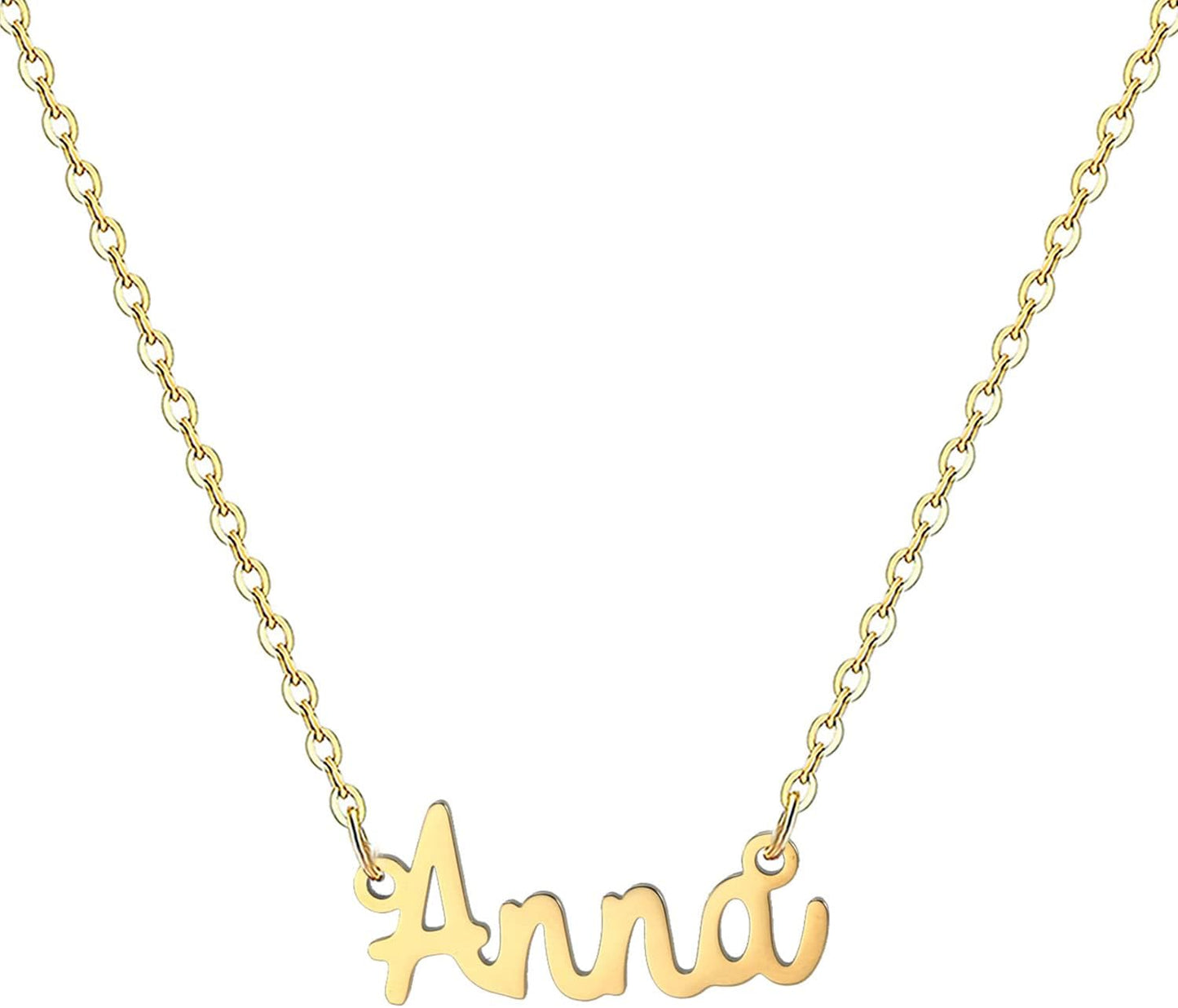 18K Gold Plated Stainless Steel Name Necklace Personalized Custom Name Necklace Customized Nameplate Necklace for Women