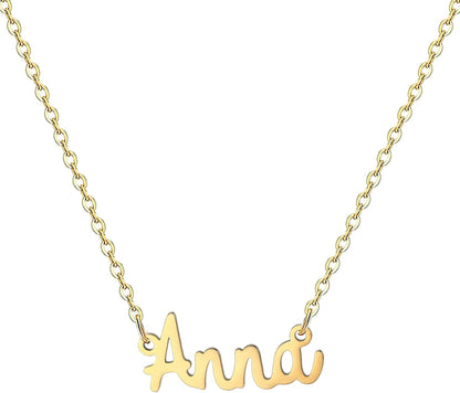 18K Gold Plated Stainless Steel Name Necklace Personalized Custom Name Necklace Customized Nameplate Necklace for Women