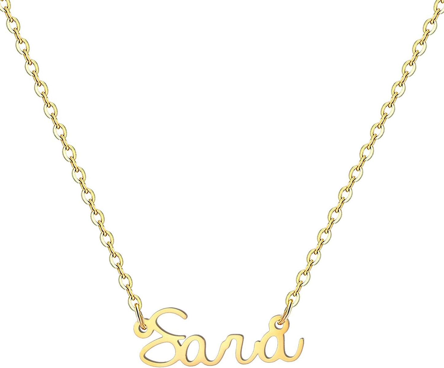 18K Gold Plated Stainless Steel Name Necklace Personalized Custom Name Necklace Customized Nameplate Necklace for Women