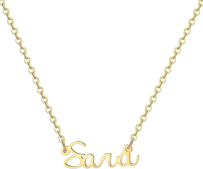 18K Gold Plated Stainless Steel Name Necklace Personalized Custom Name Necklace Customized Nameplate Necklace for Women