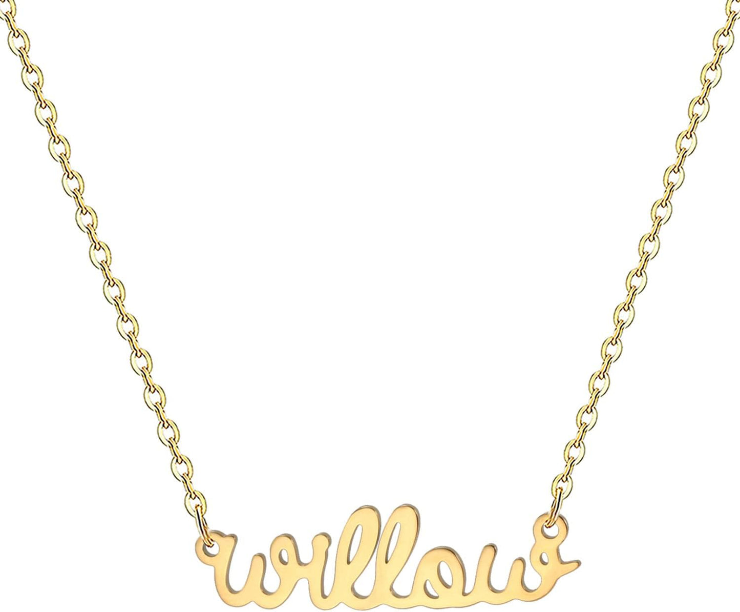 18K Gold Plated Stainless Steel Name Necklace Personalized Custom Name Necklace Customized Nameplate Necklace for Women