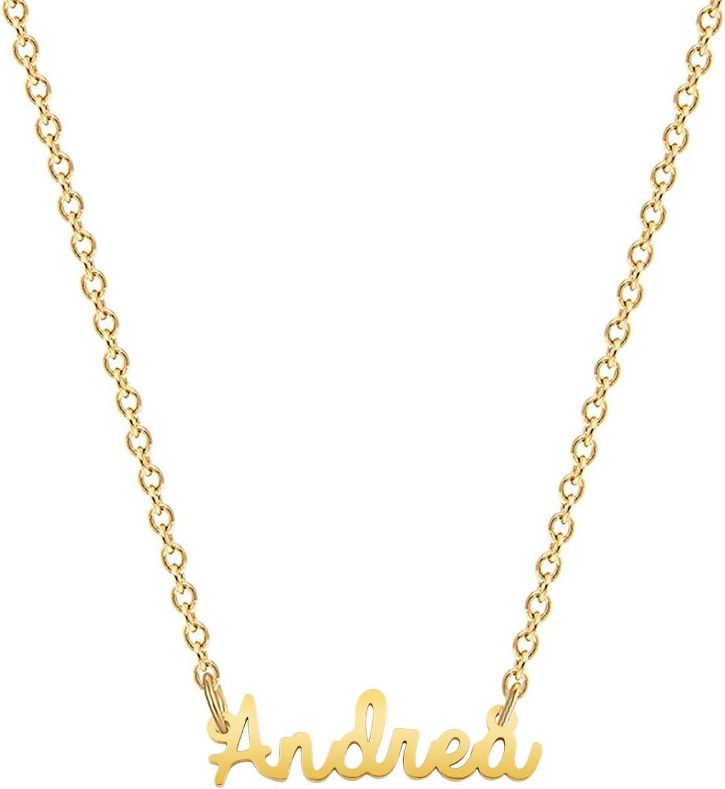 18K Gold Plated Stainless Steel Name Necklace Personalized Custom Name Necklace Customized Nameplate Necklace for Women