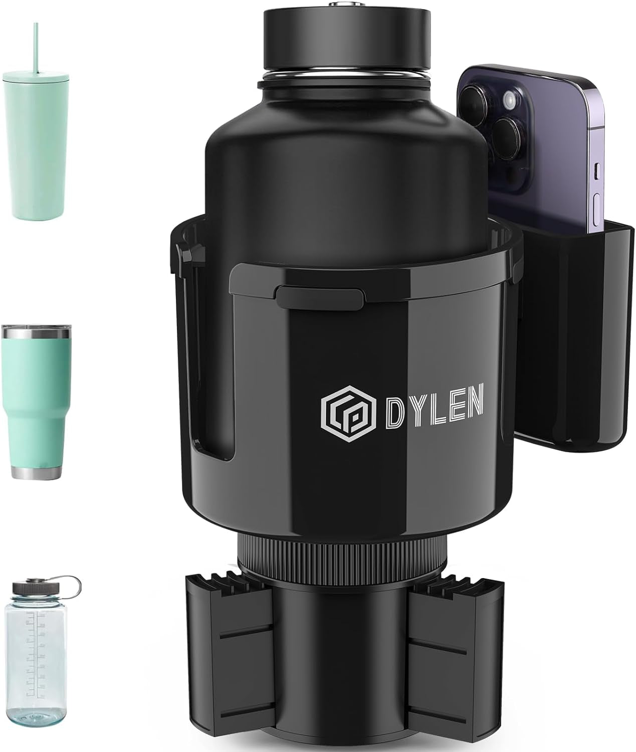 Car Cup Holder Expander, Cup Holder Extender Adapter for Car with Expandable Base, Fits Yeti 20/26/30/46Oz, Hydroflask 32/40Oz, Large Water Bottles in 2.8"-4.2" (16-46Oz)