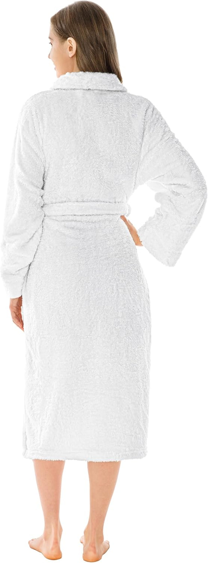 Premium Womens Plush Soft Robe Fluffy, Warm, Fleece Sherpa Shaggy Bathrobe