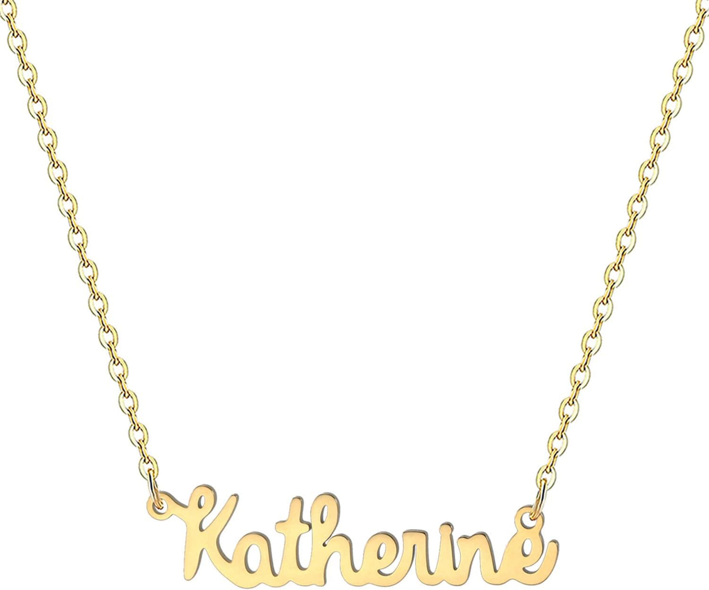 18K Gold Plated Stainless Steel Name Necklace Personalized Custom Name Necklace Customized Nameplate Necklace for Women