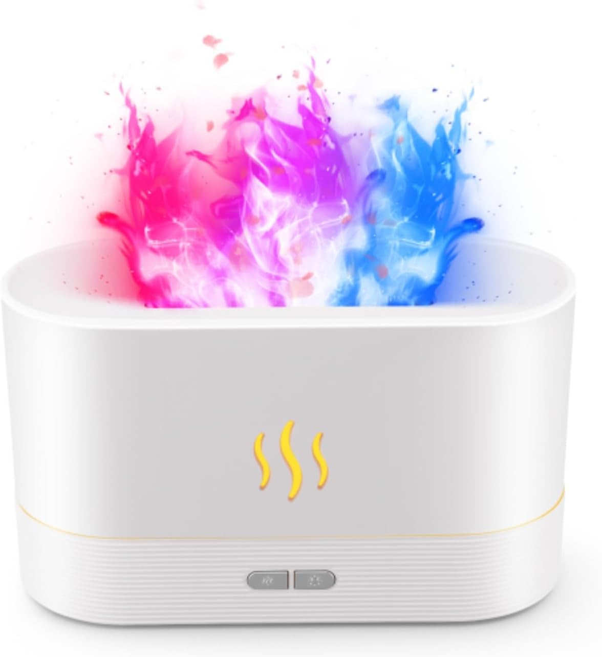 Eseential Oil Diffuser, 250Ml Flame Oil Diffuser - Aromatherapy Humidifier, Sound Activated Flame Effect, Rainbow Flame, Music Sync, Remote Control - Perfect for Bedroom Home Office Yoga (Black)