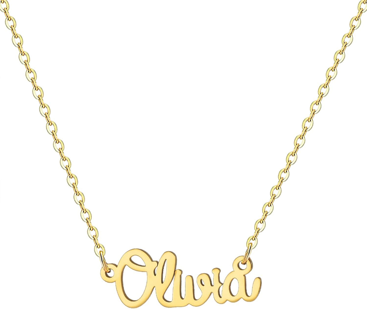18K Gold Plated Stainless Steel Name Necklace Personalized Custom Name Necklace Customized Nameplate Necklace for Women
