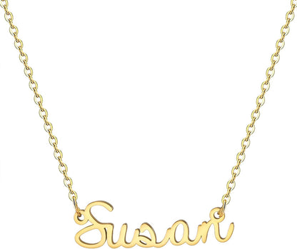 18K Gold Plated Stainless Steel Name Necklace Personalized Custom Name Necklace Customized Nameplate Necklace for Women